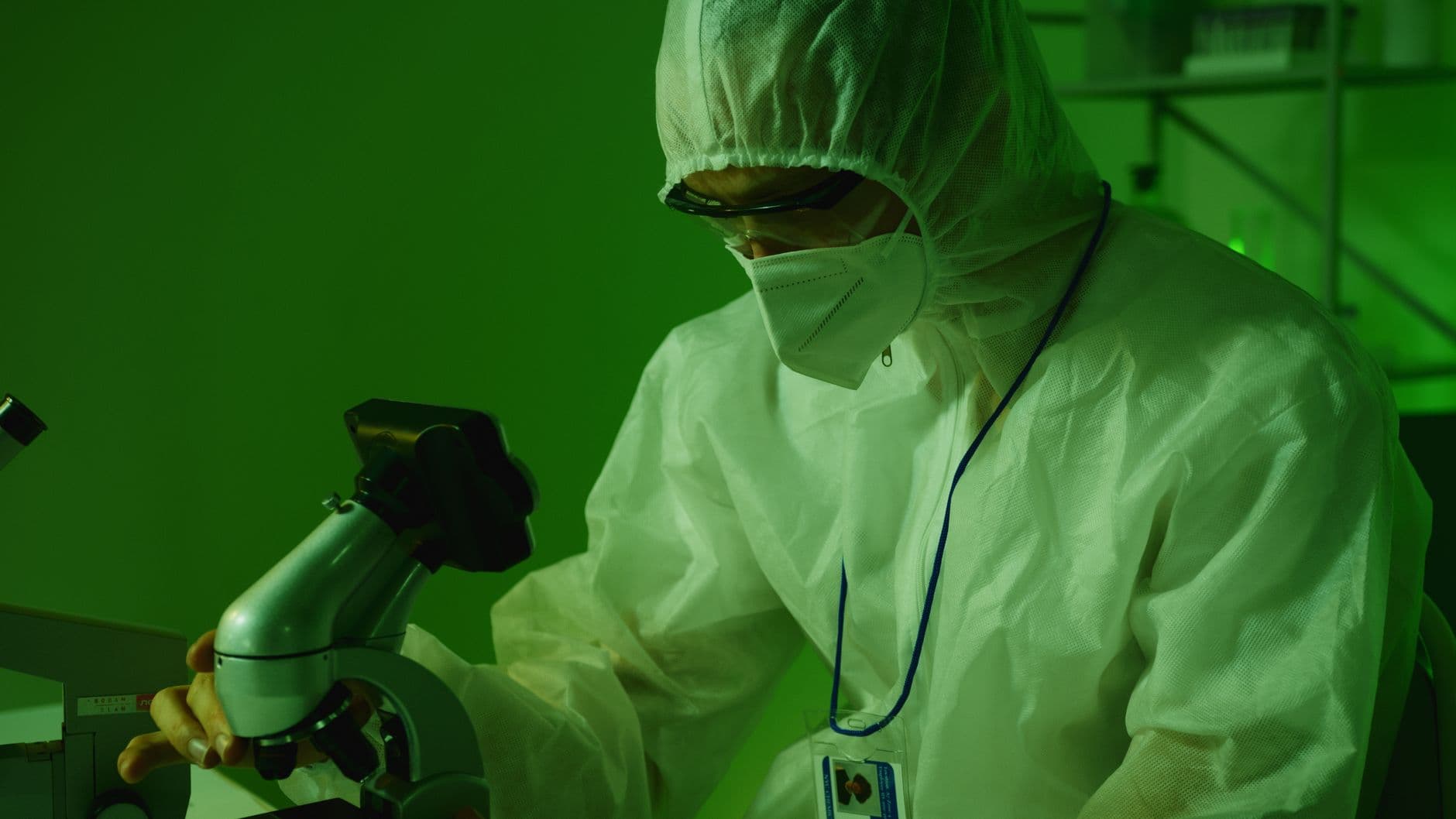 Advanced microscopy equipment in biotech research facility